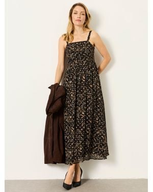 FatFace Fatface Mischa Petite Metallic Spot Dress - Natural