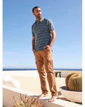 FatFace Fatface Stripe Pique Polo Shirt - Blue