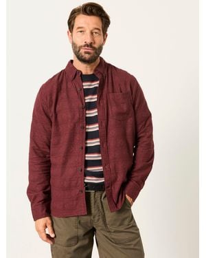 FatFace Fatface Wanson Long Sleeve Jacquard Pattern Shirt - Red