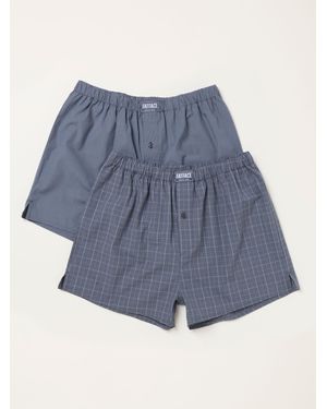 FatFace 2 Pack Woven Boxers - Blue