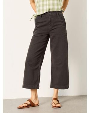 FatFace Fatface Hove Embroidered Wide Leg Crop Trouser - Grey