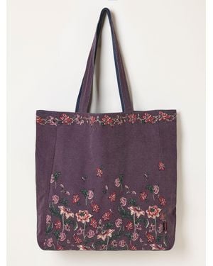 FatFace Fatface Floral Reversible Tote Bag - Purple