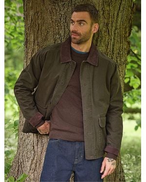 FatFace Canvas Barn Jacket - Green