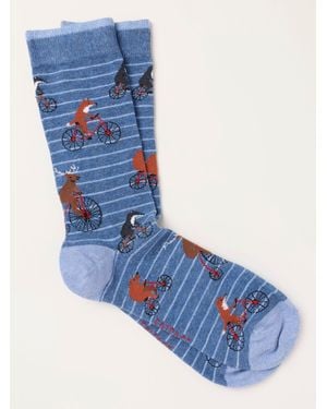 FatFace Fatface Cycling Animals Socks - Blue