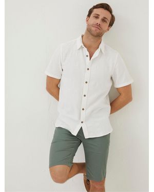 FatFace Fatface Dimson Textured Shirt - White