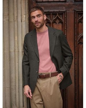 FatFace Fatface Witley Dark Regular Fit Wool Mix Micro Check Blazer - Brown