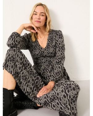 FatFace Fatface Danielle Regular Midi Jersey Dress - Grey