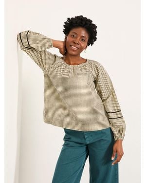 FatFace Fatface Dawn Gingham Blouse - Natural