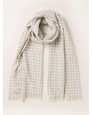 FatFace Fatface Ivory Gingham Scarf - Natural