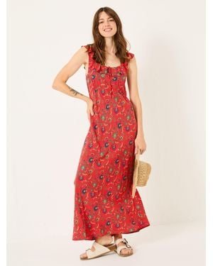 FatFace Fatface Ali Frill Midi Dress - Red