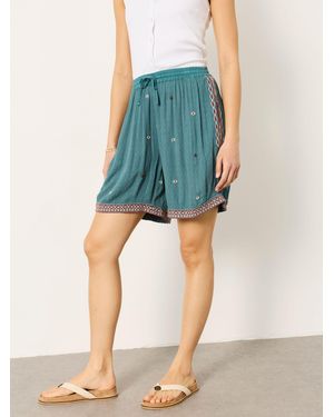 FatFace Fatface Evie Embroidered Shorts - Blue