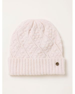 FatFace Fatface Ivory Pointelle Beanie - Pink