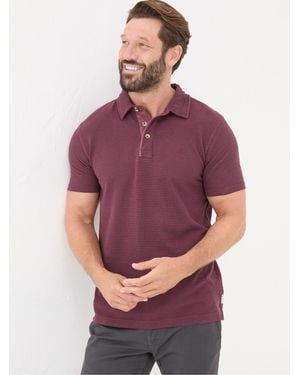 FatFace Fatface Fine Stripe Polo Shirt - Purple