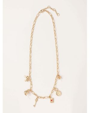 FatFace V And A Charm Necklace - Natural