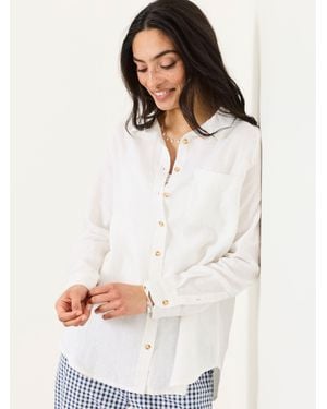 FatFace Fatface Olivia Petite Linen Shirt - White