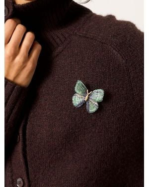 FatFace Butterfly Brooch - Brown