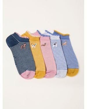 FatFace 5 Pairs Of Trainer Socks - Blue