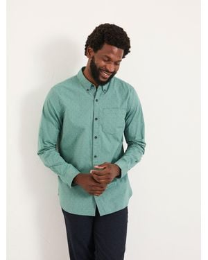 FatFace Fatface Long Sleeve Dot Print Shirt - Green