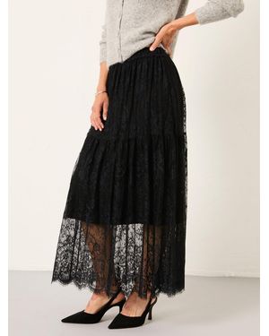 FatFace Fatface Annie Lace Midi Skirt - Black