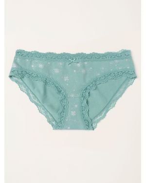 FatFace Festive Snowflake Classic Knickers - Blue