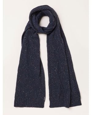 FatFace Fatface Cable Knit Scarf - Blue