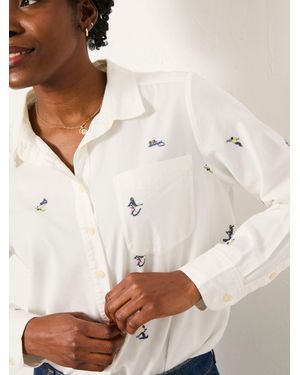 FatFace Fatface Olivia Embroidered Skiers Shirt - Natural
