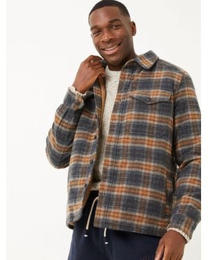 FatFace Fatface Fjord Check Overshirt - Grey