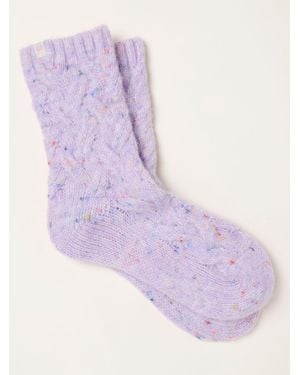 FatFace Fatface Lilac Super Soft Cable Socks - Purple