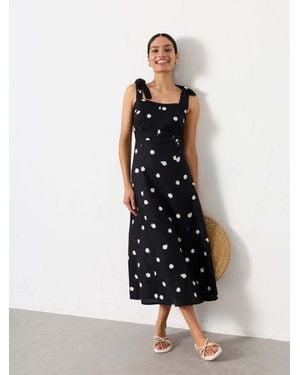FatFace Fatface Delphine Petite Linen Midi Dress - White