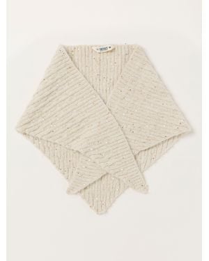 FatFace Fatface Ivory Sequin Triangle Scarf - Natural