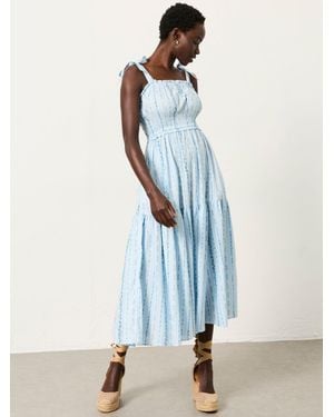 FatFace Fatface Martha Petite Stripe Midi Dress - Blue