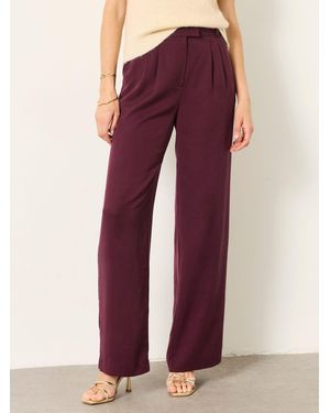 FatFace Orla Petite Wide Leg Trousers - Red