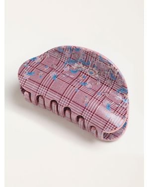FatFace Fatface Check Floral Claw Clip - Pink
