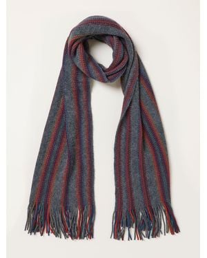FatFace Fatface Multi Vertical Stripe Scarf - Purple