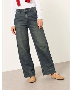 FatFace Hove Petite Wide Leg Jeans - Blue