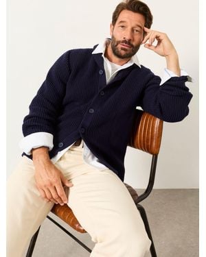 FatFace Ember Shawl Neck Knitted Cardigan - Blue