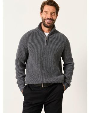 FatFace Ember Quarter Zip Knitted Jumper - Grey