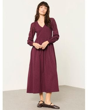 FatFace Fatface Demi Petite Midi Jersey Dress - Purple