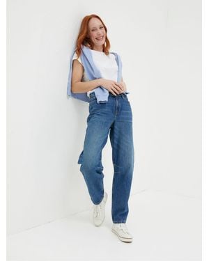 FatFace Cara Barrel Leg Jeans - Blue