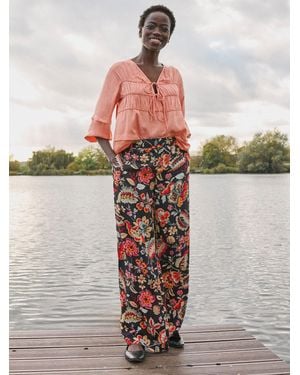 FatFace Isla Wide Leg Trousers - White