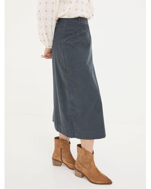FatFace Fatface Leigh Cord Midi Skirt - Blue