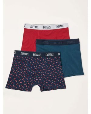 FatFace 3 Pack Boxers - Blue