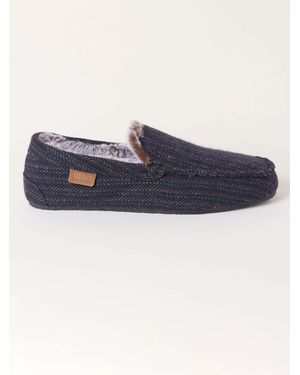 FatFace Fatface Noah Moccasin Slipper - Blue