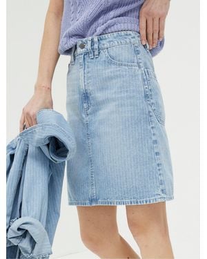 FatFace Fatface Athena Stripe Denim Skirt - Blue
