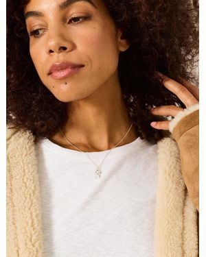 FatFace Double Flower Necklace - Brown