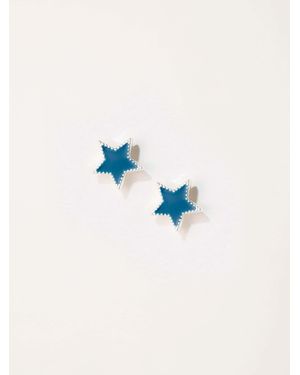 FatFace Fatface Enamel Star Stud Earrings - Blue