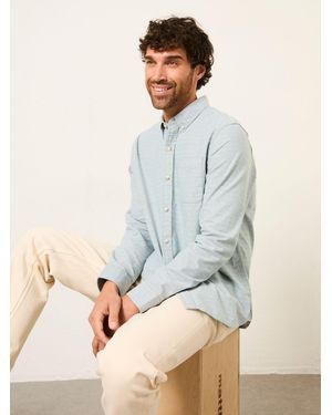FatFace Long Sleeve Oxford Dobby Shirt - Grey