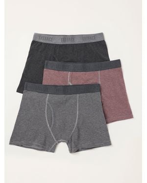 FatFace Fatface 3 Pack/Striped/ Boxers - Grey