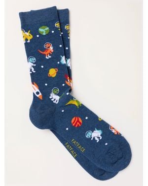 FatFace Fatface Space Dino Socks - Blue