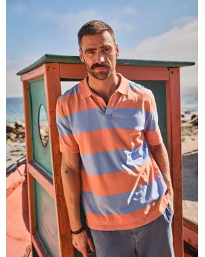FatFace Fatface Ashton Striped Polo Shirt - Orange